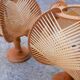 Pair of Scandinavian vintage wood and wire bedside lamps