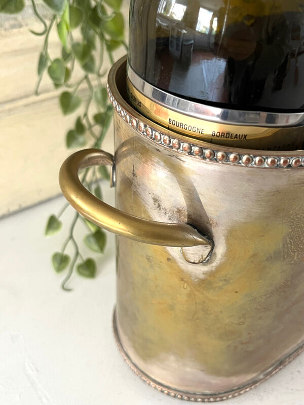 Seau à champagne de style Sheffield pour plusieurs bouteilles en métal argenté