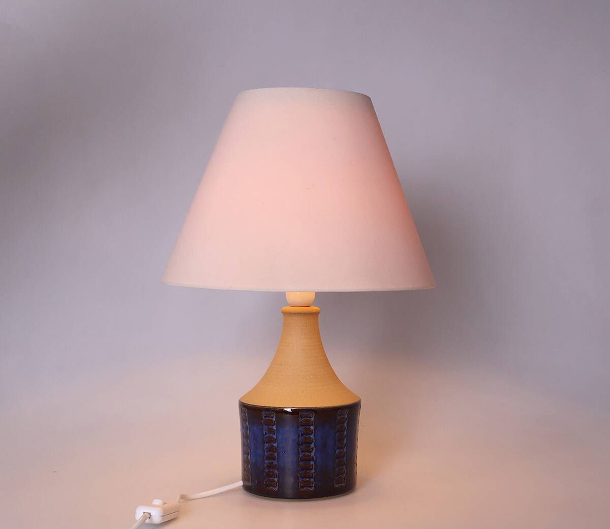 Søholm blue ceramic table lamp by Maria Philippi, 1960s