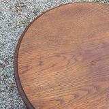Vintage oak pedestal table with 3 shelves from the 60s