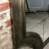 Square brewery mirror in metal champagne color 178 cm