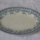 Serving dish in earthenware hamage, st amand model volubilis, blue bindweed on white earthenware, art deco