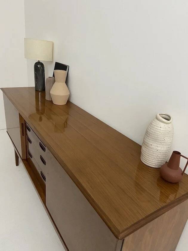 Vintage teak sideboard in Scandinavian style