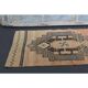 1970s Vintage Turkish Oushak Handmade Wool Cotton Orange Runner Rug 95x374