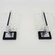 Pair of modernist glass and chrome metal wall sconces. 1960s-70s