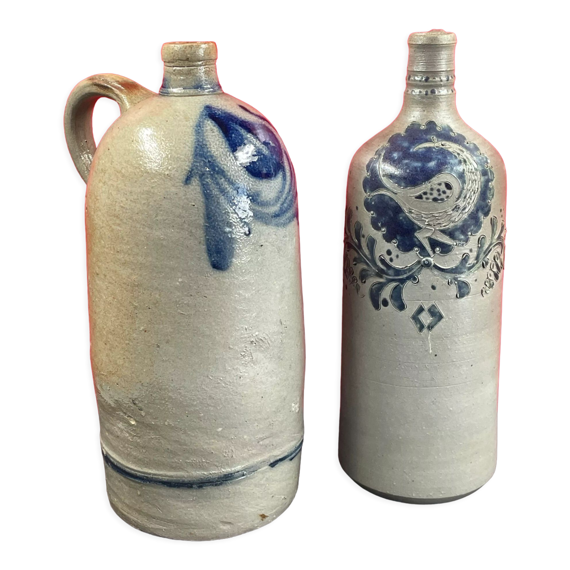 Bottles with handle brandy, schnapps, pear, mirabelle