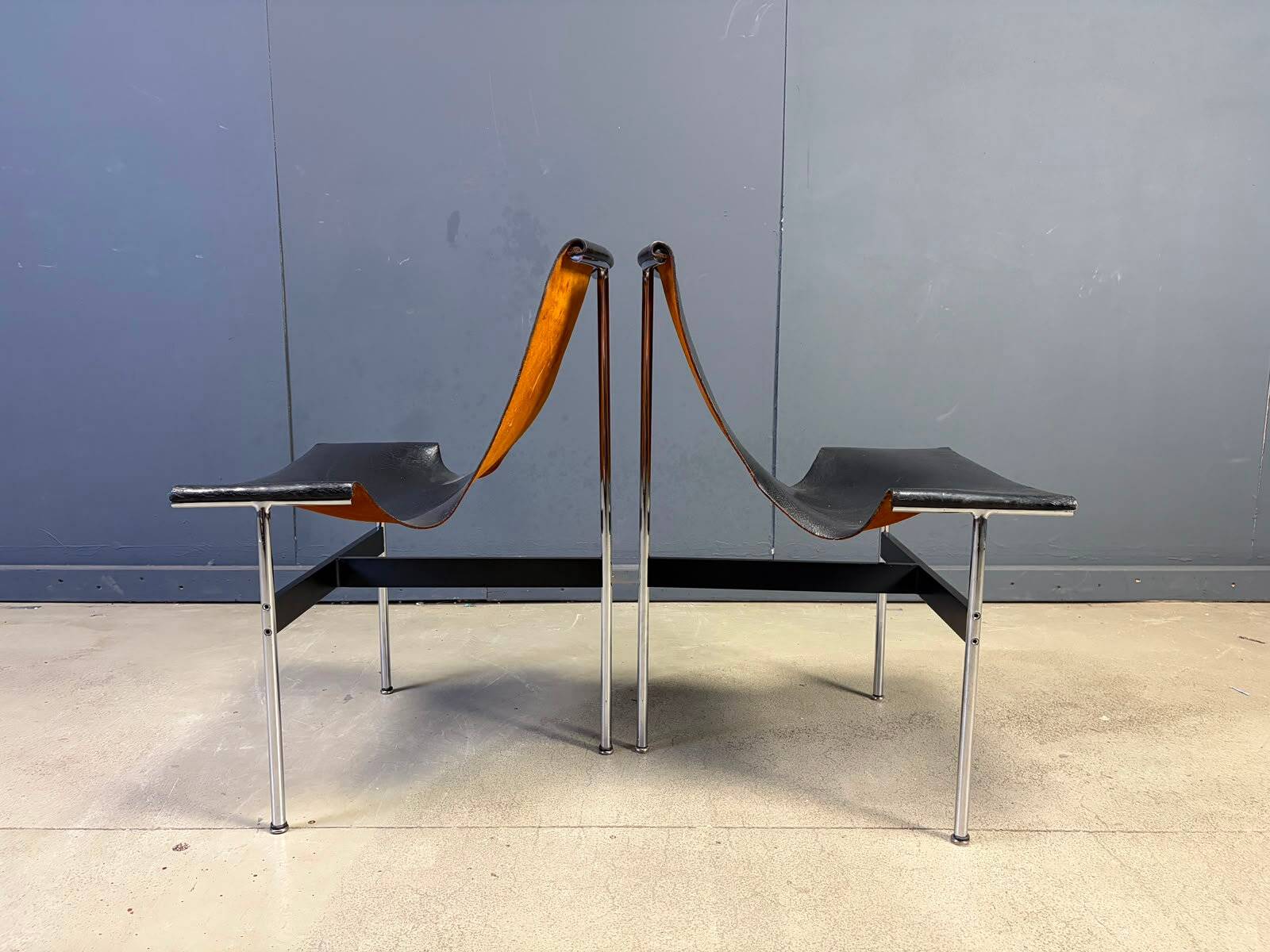Pair of T side chairs by Katavolos, Littell & Kelley for Laverne International