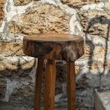 Tripod stool handmade brutalist wabi-sabi japandi slow