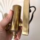 Pair of vintage shell glass wall lights, Art Deco style fixtures.