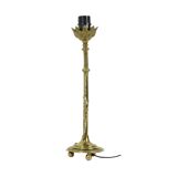Elegant Floral Table Lamp Brass Art Nouveau Style 43cm
