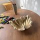 Immense wooden plate 1900 shell with golden patina