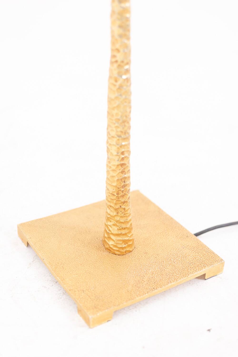 Pair of gilded metal floor lamps. 20th century.