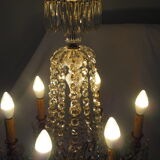 Napoleon III chandelier with crystal pendants, signed Portieux 19th century