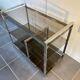 TV storage unit in chrome steel and vintage glass 1970
