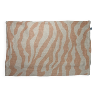 Housse de coussin en lin, motif zébré beige et orange, 57 x 37 cm, Chhatwal & Jonsson