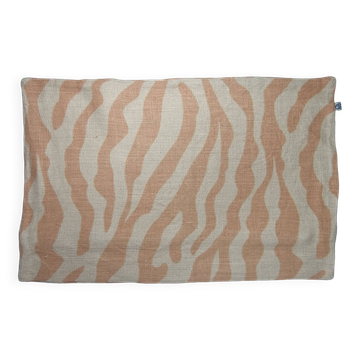 Housse de coussin en lin, motif zébré beige et orange, 57 x 37 cm, Chhatwal & Jonsson
