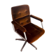 Fauteuil velours marron