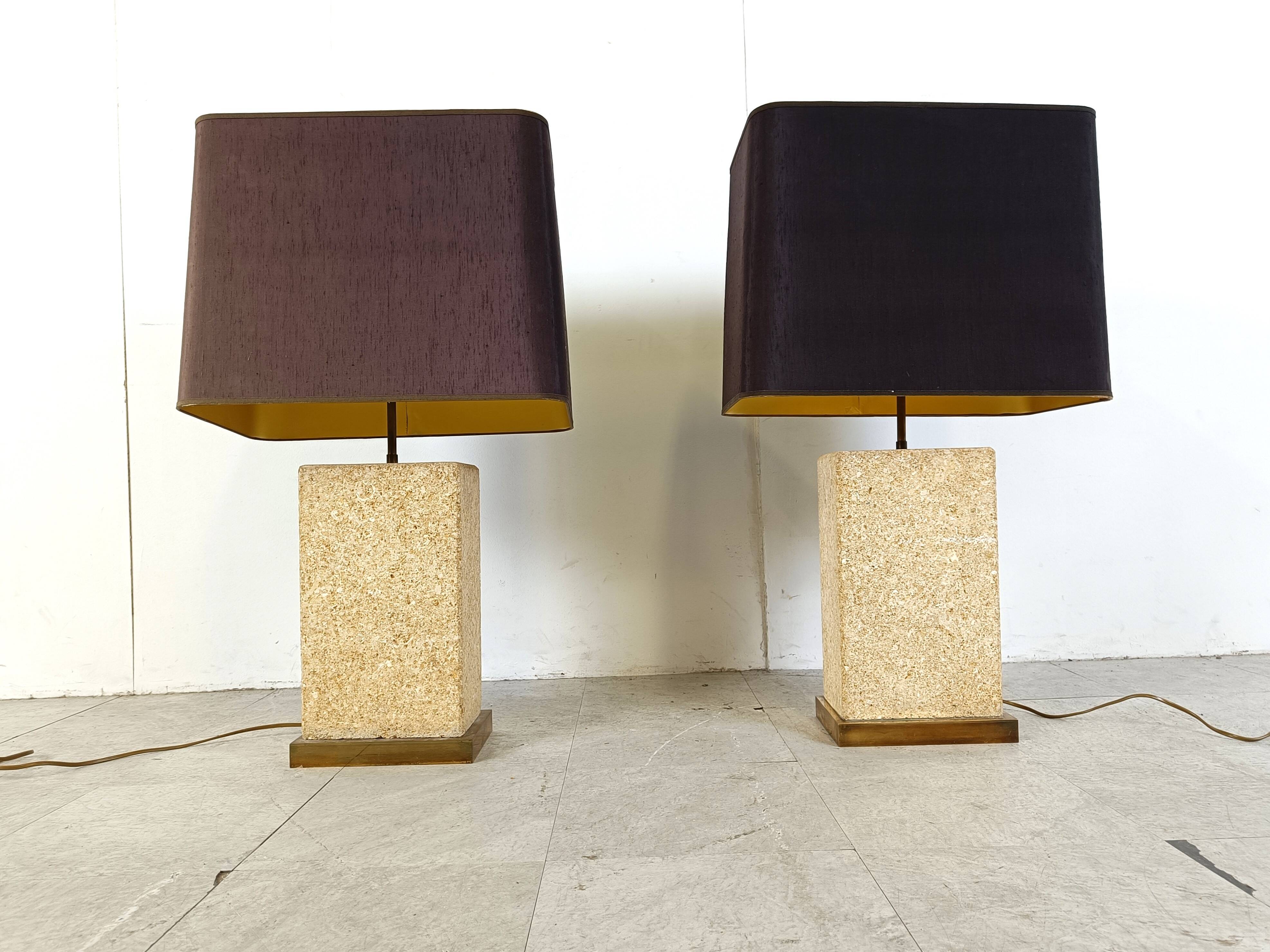 Pair of pierre de France table lamps, 1970s