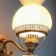 White opaline wall lamp metal, vintage 1960