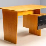 Writing desk by Bohumil Lansman, mid-century, 1950s–1960s, Czechoslovakia, wooden desk.