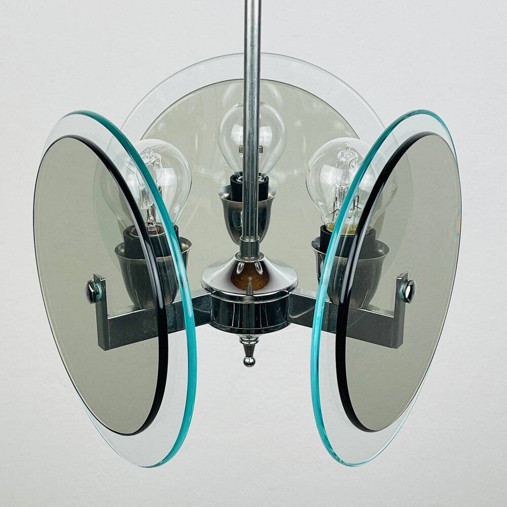 Vintage glass pendant lamp by Fontana Arte, 1970s.