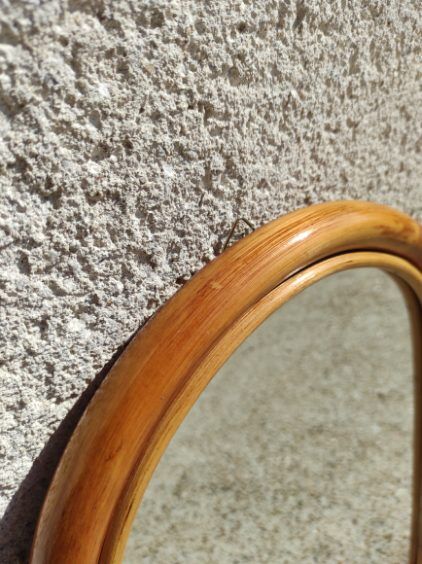 Vintage rattan mirror