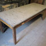 Long school table from the 50s with white top