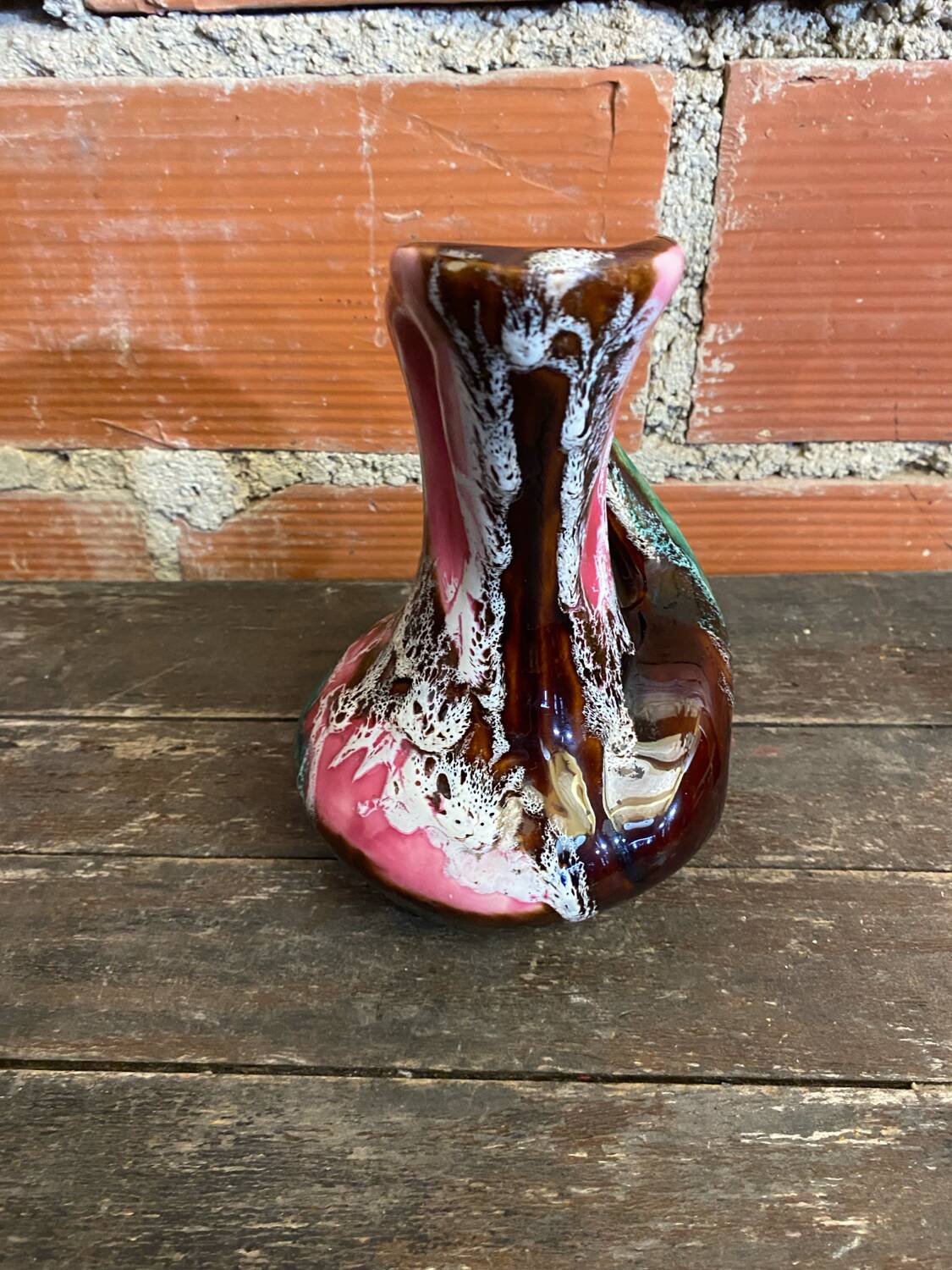 Old pichet vallauris polychrome glazed ceramics france vintage
