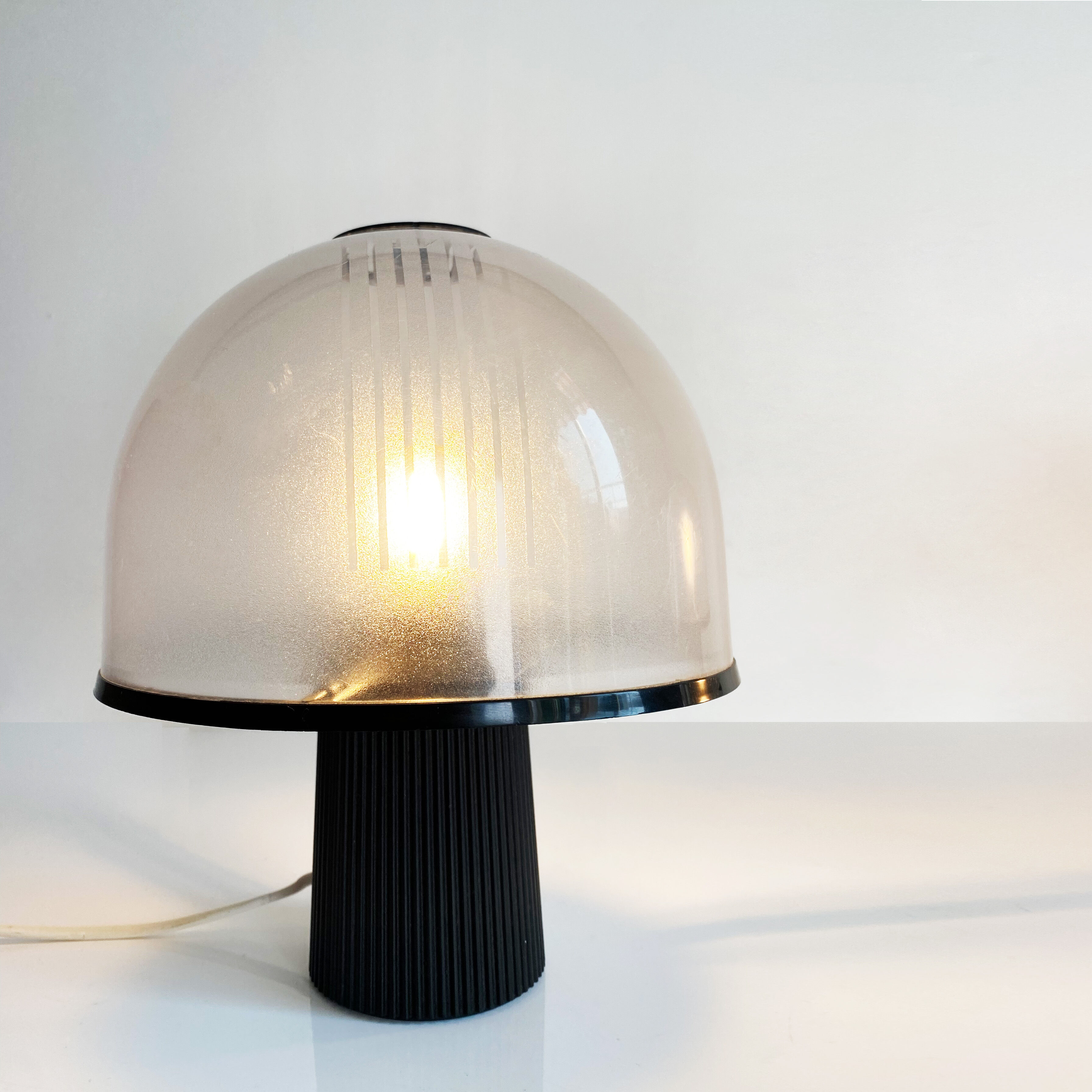 Pair of Molin mushroom lamps. Italy, 70s