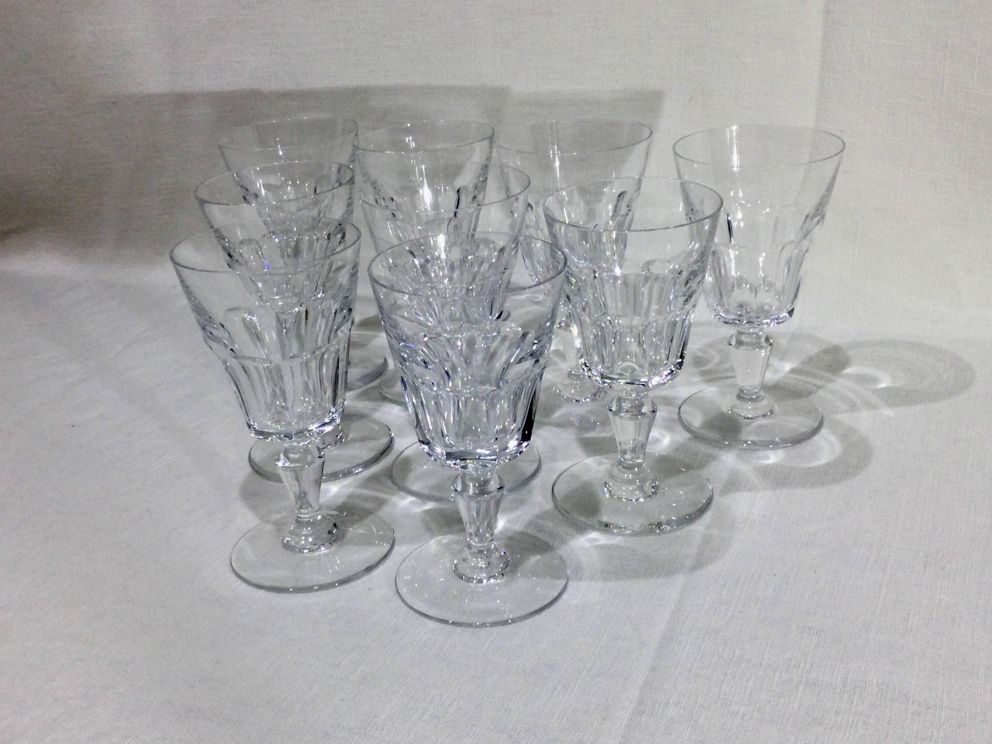 Baccarat – 9 Missouri Model White Wine Glasses