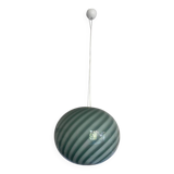 Contemporary Italian Green and White Oval Pendant in Murano Glass