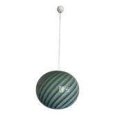 Contemporary Italian Green and White Oval Pendant in Murano Glass