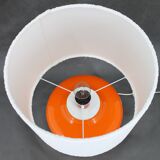 1970s Glass Table Lamp with Boucle Fabric Shade, Italy