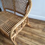 Rattan and wicker sofa and armchair