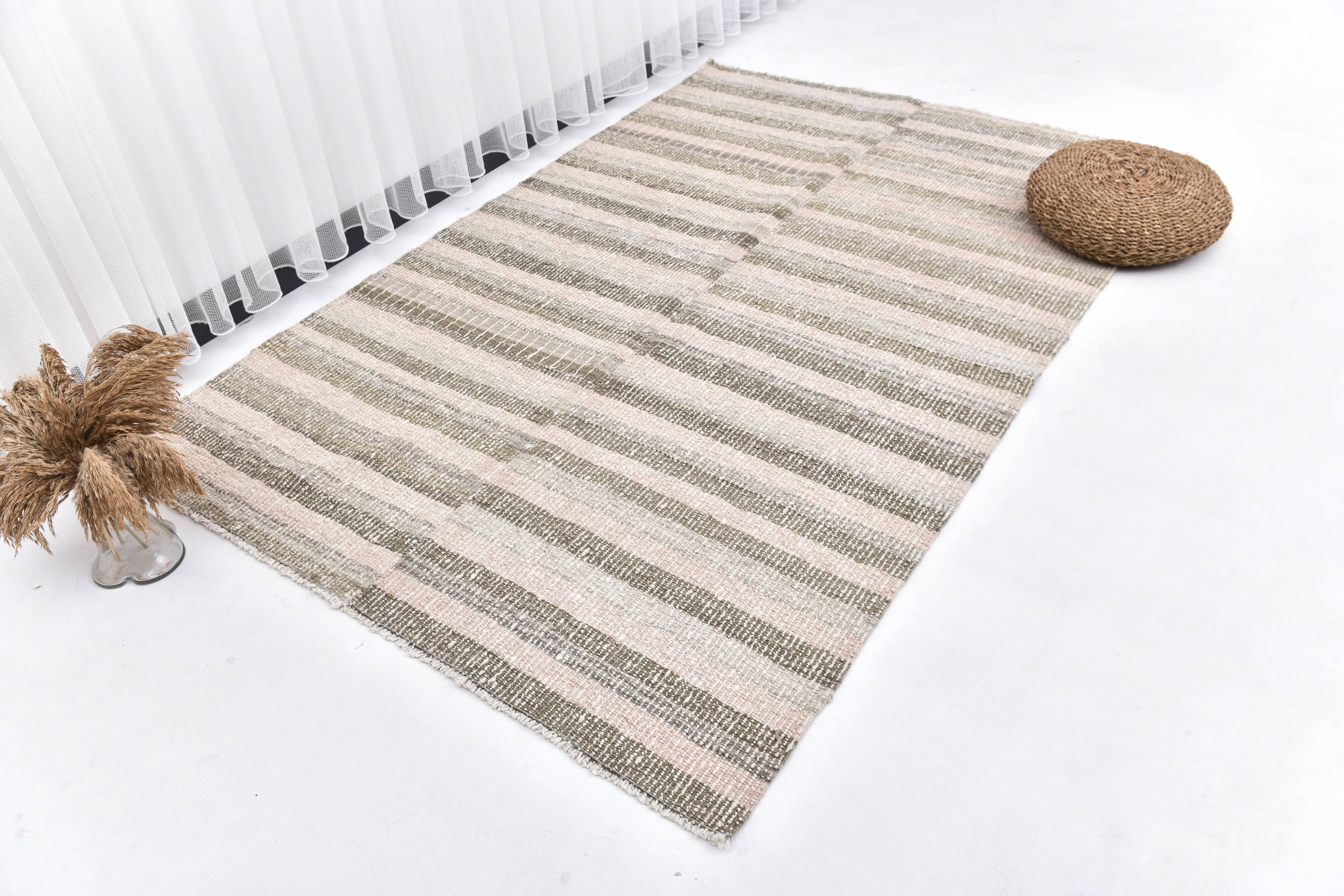 212x145 pink green wool kilim rugs, organic wool kilim rugs, scandinavian k