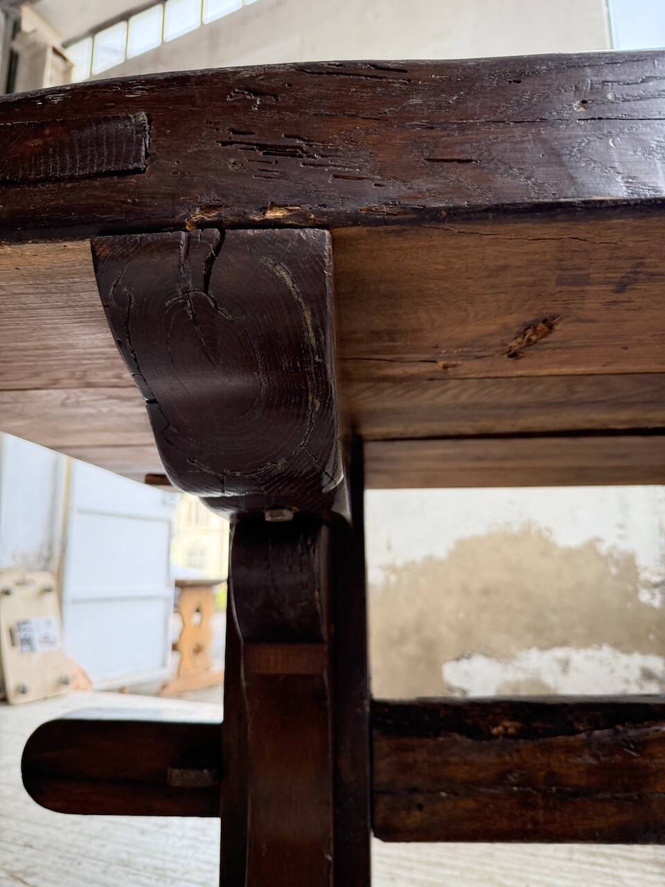 Table de monastère XXL en chêne, 19ème s.