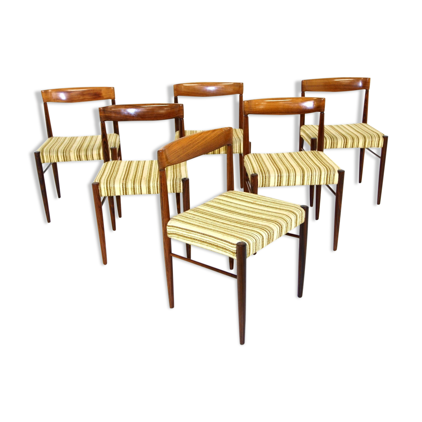 Set of 6 rosewood chairs, H W Klein, Bramin, Denmark, 1960
