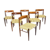 Set de 6 chaises en palissandre, h w klein, bramin, danemark, 1960