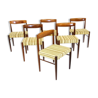 Set de 6 chaises en palissandre, h w klein, bramin, danemark, 1960