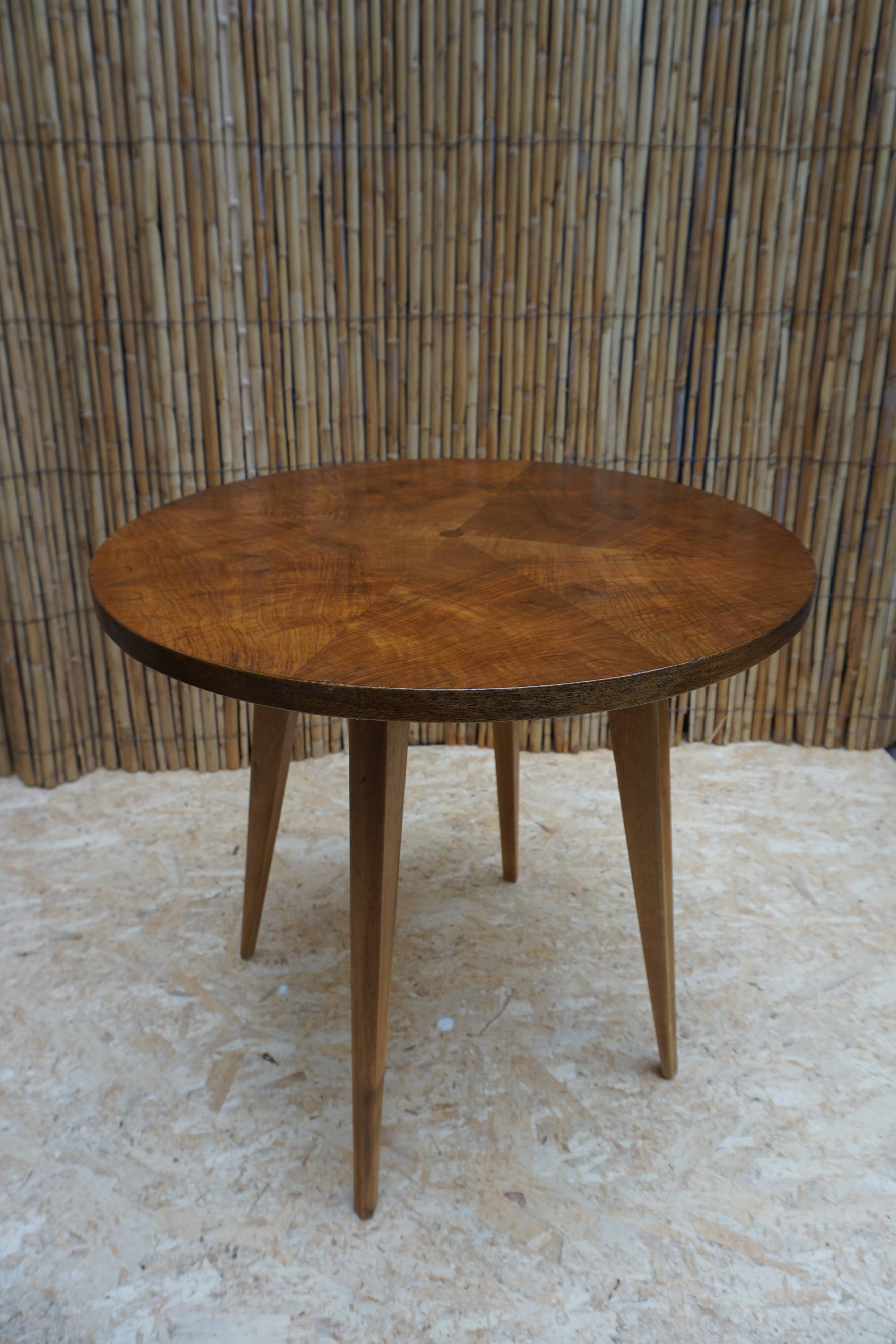 Art Deco walnut side table or coffee table.