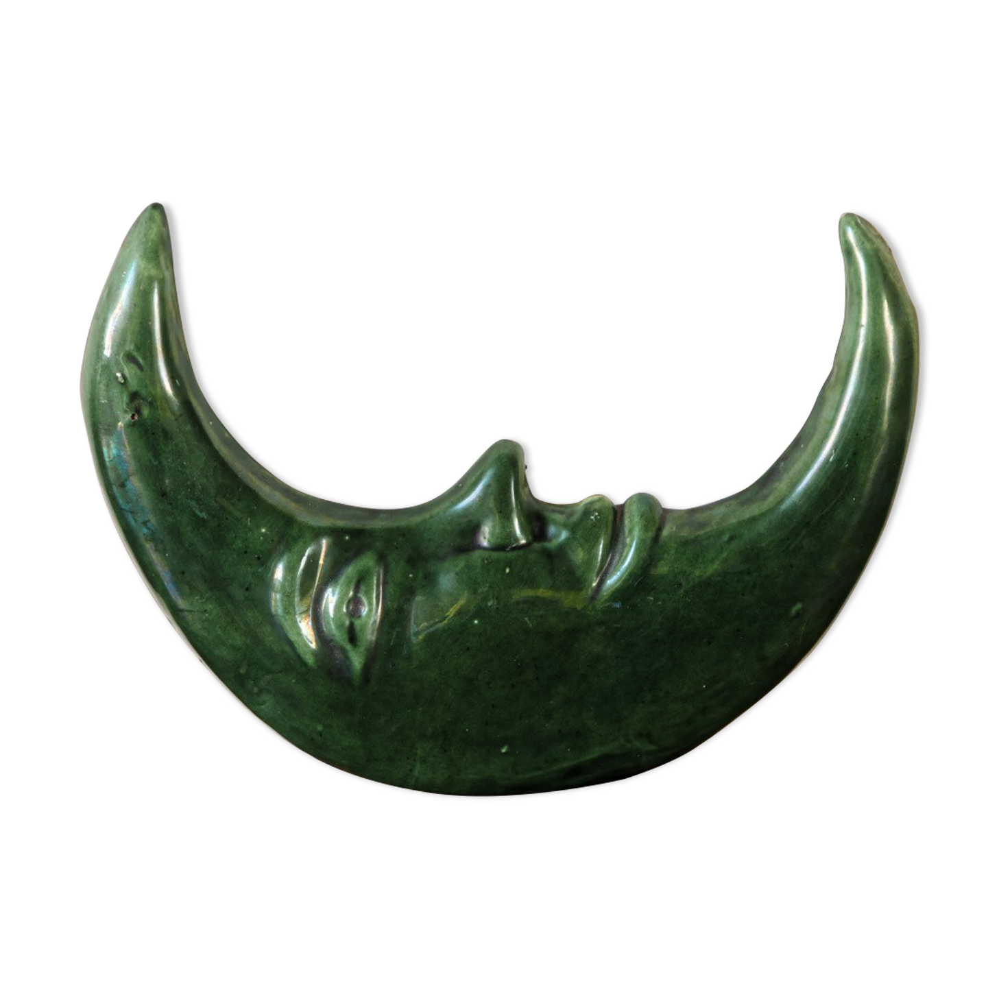 Glazed terracotta moon
