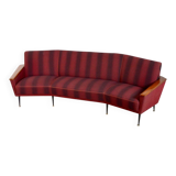 Rare and superb vintage curved teak sofa from the 1950s / Deutschland series decor