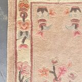 Vintage beige pink velvet rug 118 x 60cm