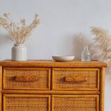 Vintage rattan sideboard