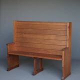 Traditionalist Dutch pine Church Bench, 1930s