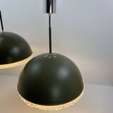 Space Age 1970 pendant light, brown and chrome