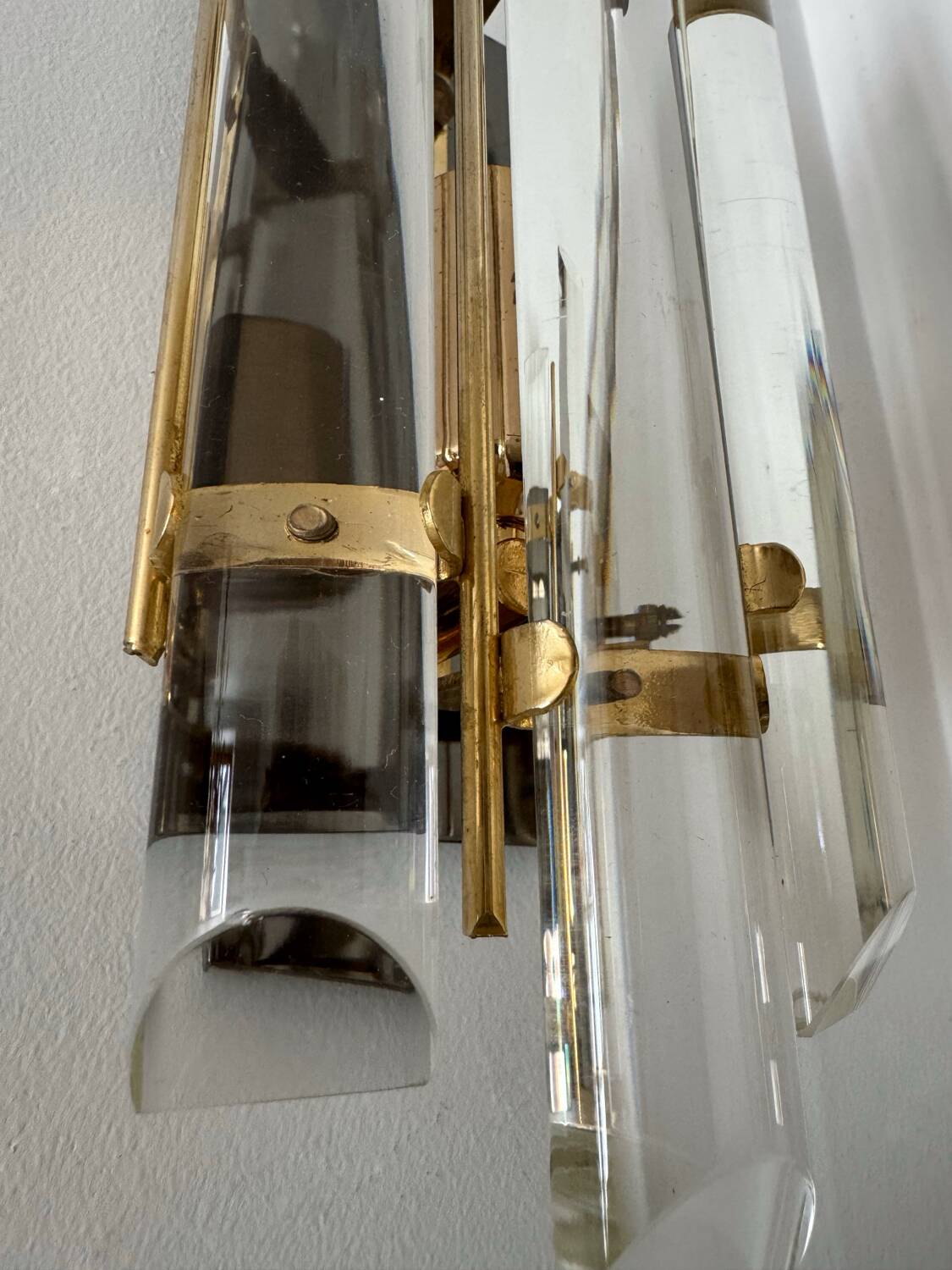 Crystal baguette wall lights from the 80s