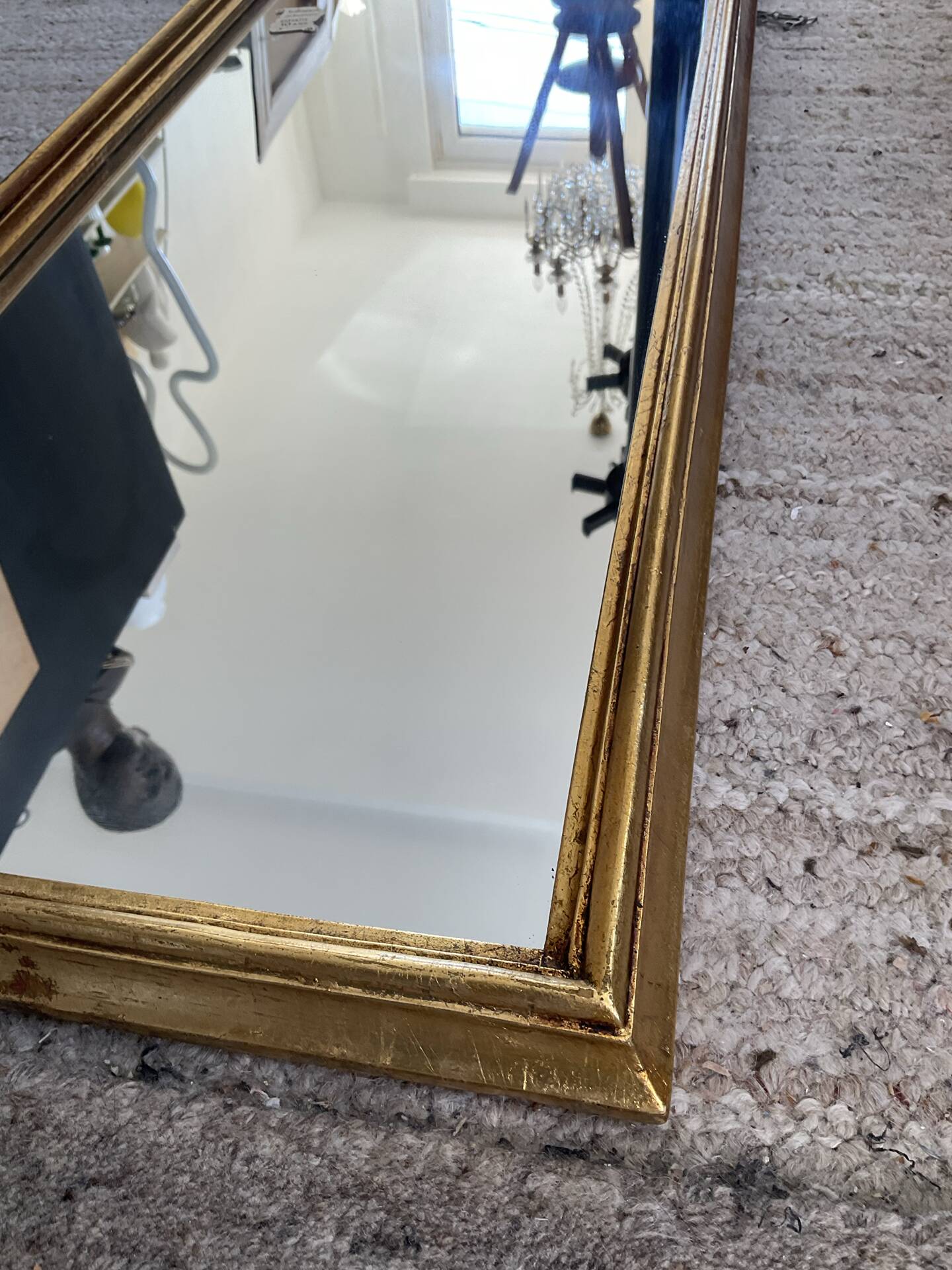 Vintage gold baroque mirror from the 1970s.