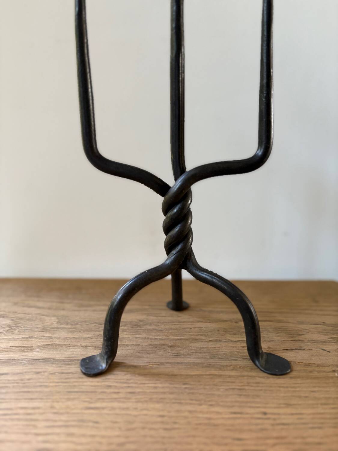 Antique wrought iron candlestick