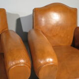 Pair of leather club chairs